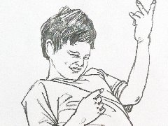 北京畫室人物速寫微胖男孩范畫賞